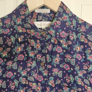 Vintage John Henry 100%cotton Floral button front long sleeves shirt size 4/S